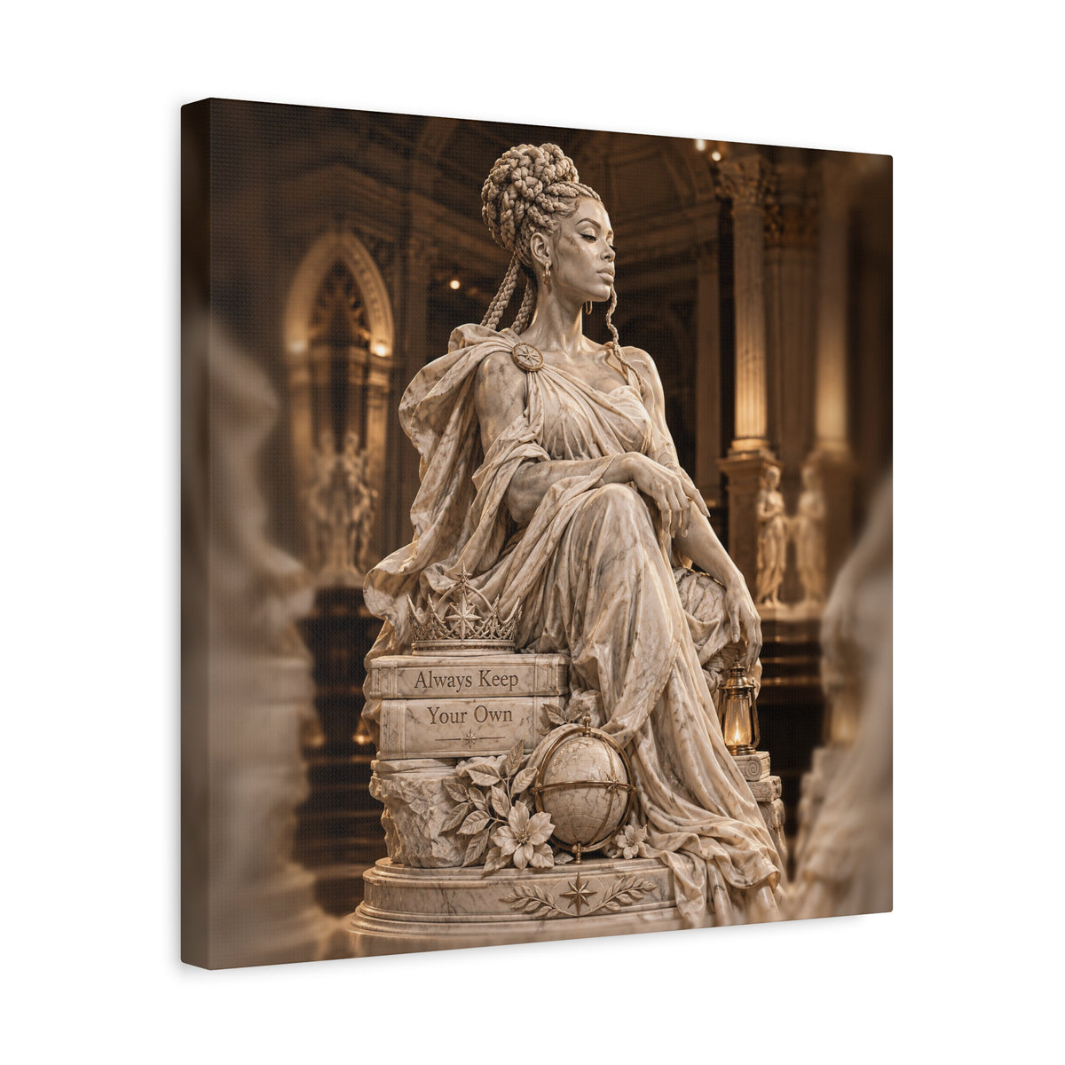 Always Keep Your Own - Braided Updo Marble Statue