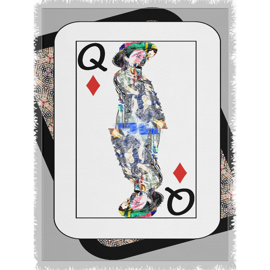 Play Your Hand...Queen Diamond No. 4 Woven Blanket