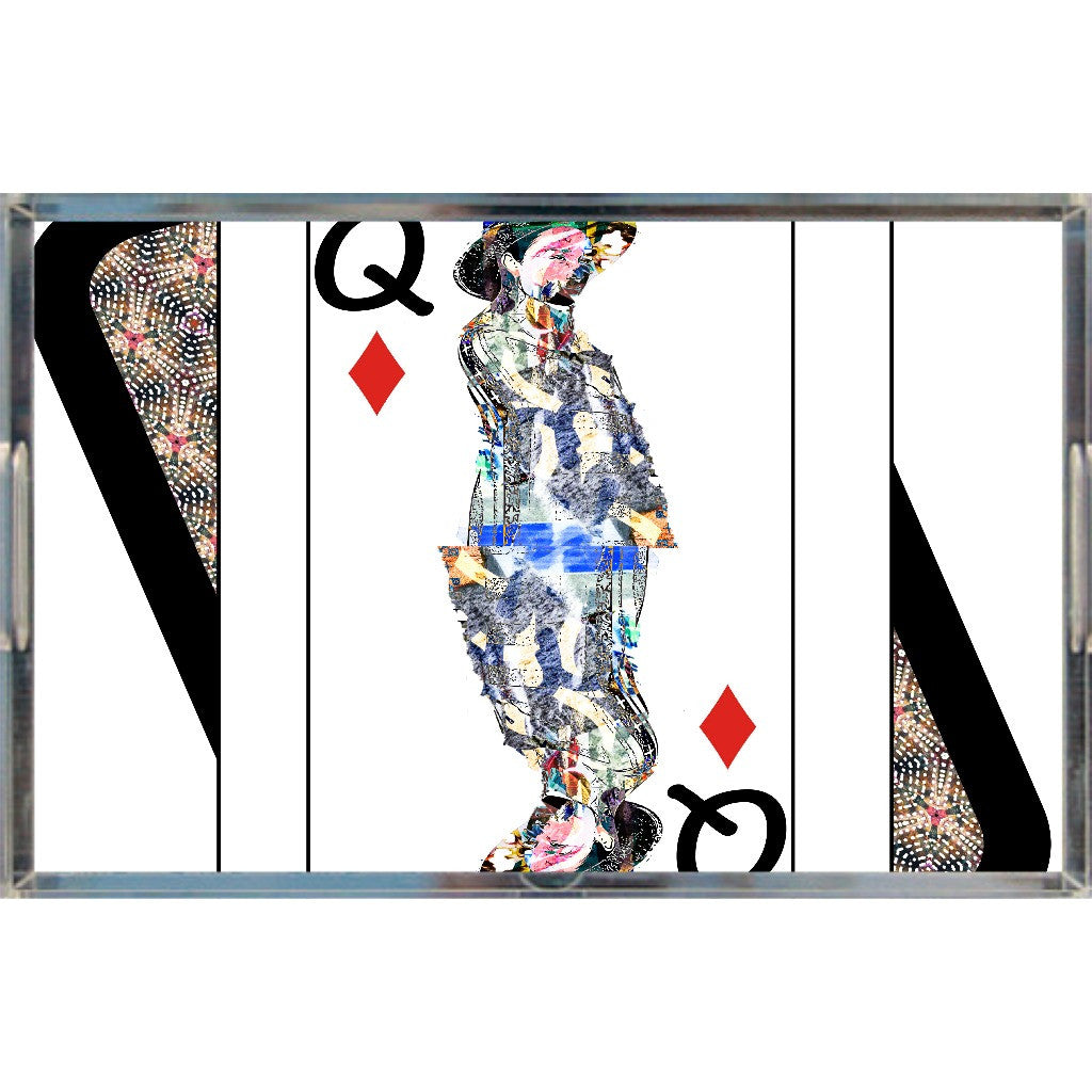 Play Your Hand...Queen Diamond No. 4 Acrylic Tray