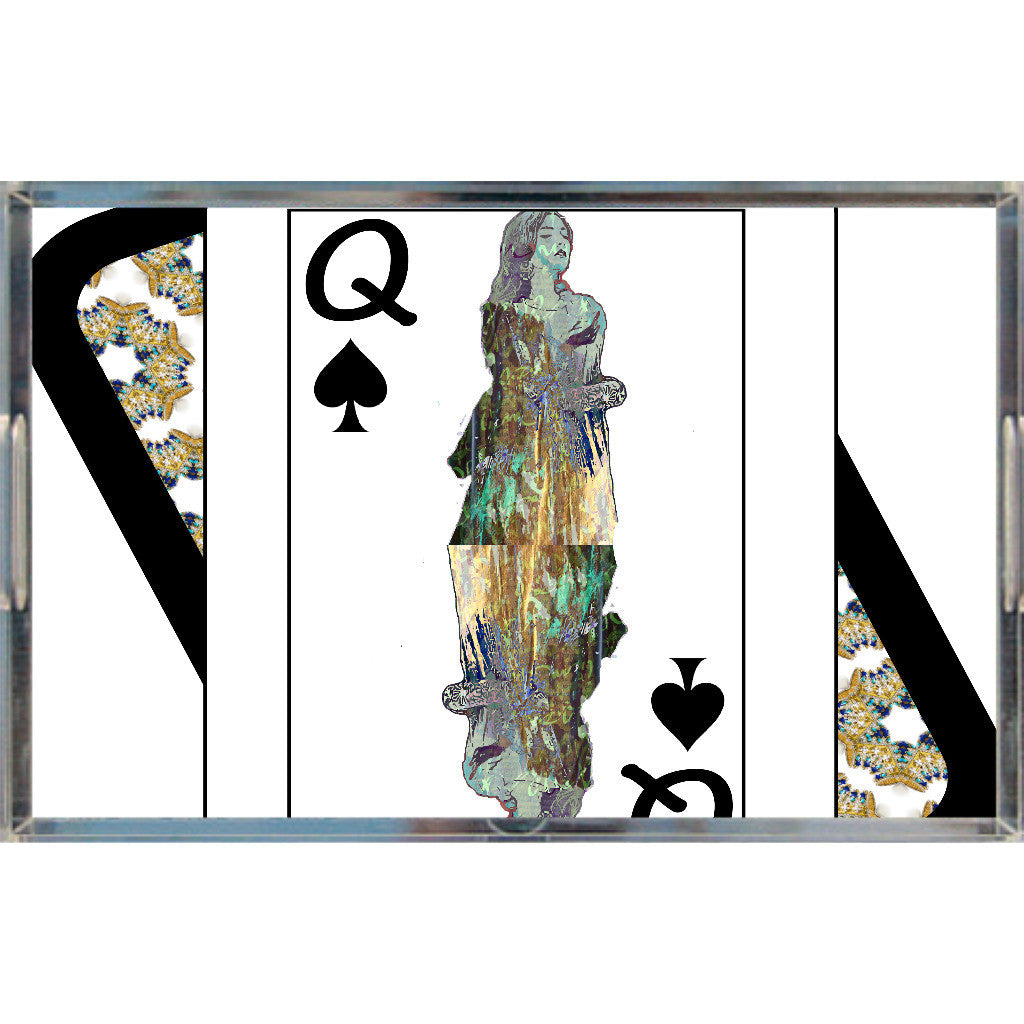 Play Your Hand...Queen Spade No. 3 Acrylic Tray