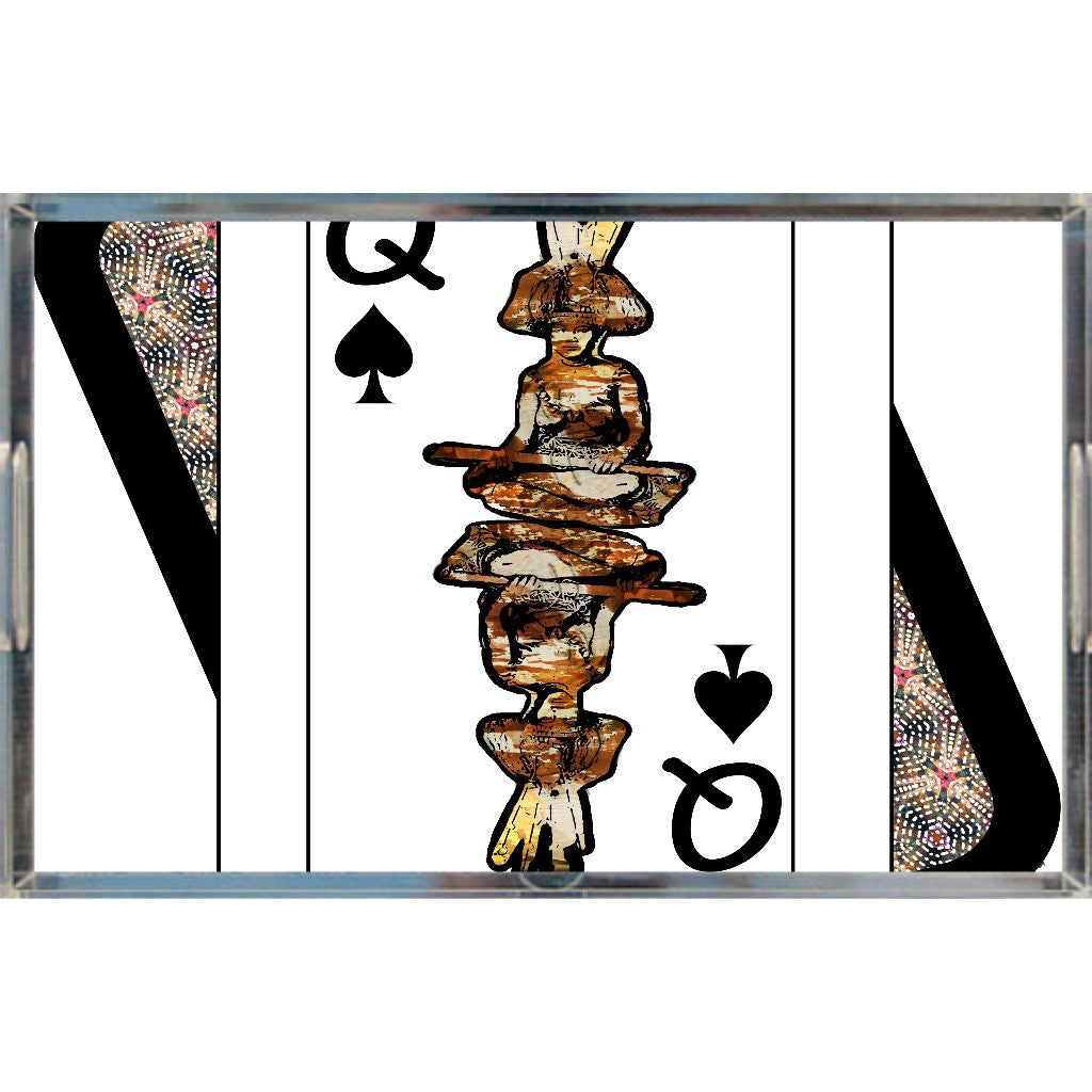 Play Your Hand...Queen Spade No. 4 Acrylic Tray