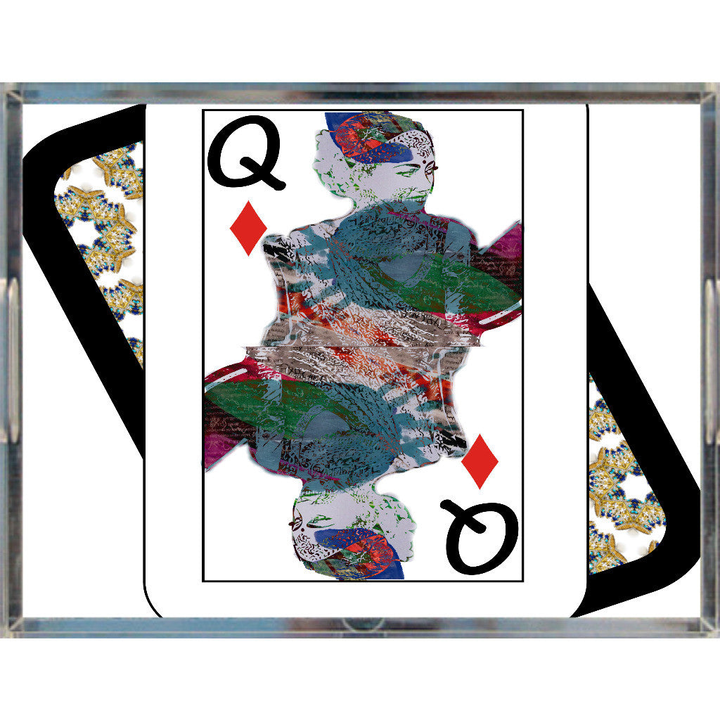 Play Your Hand...Queen Diamond No. 3 Acrylic Tray