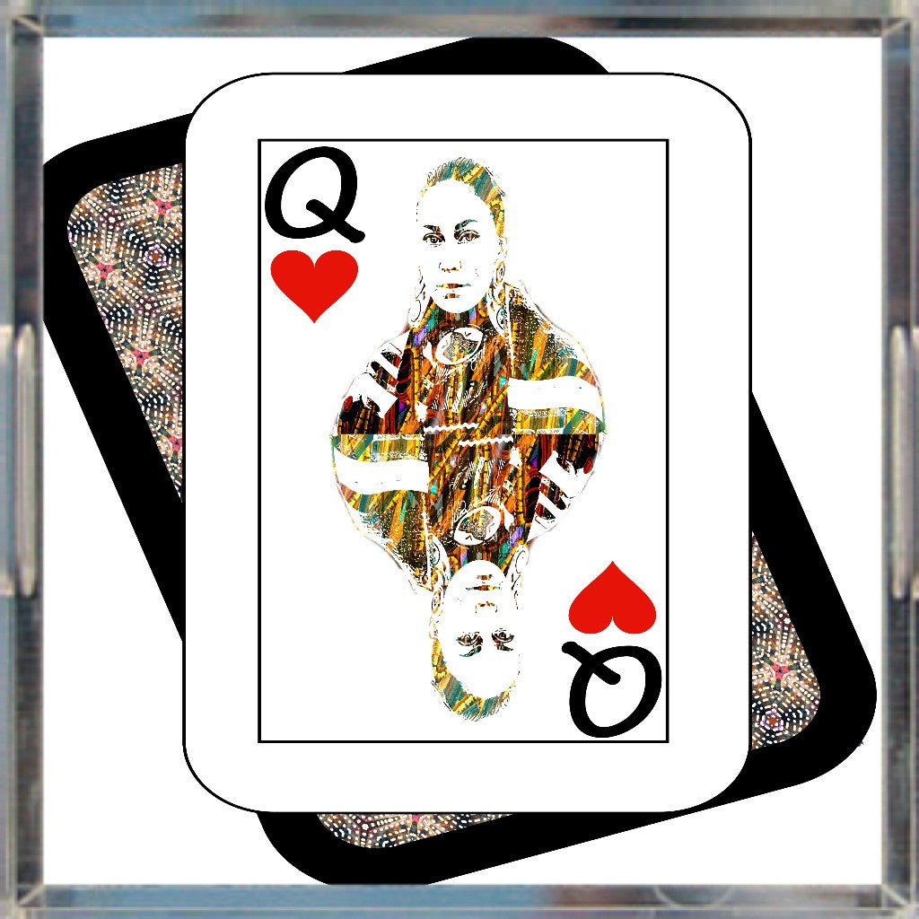 Play Your Hand...Queen Heart No. 4 Acrylic Tray