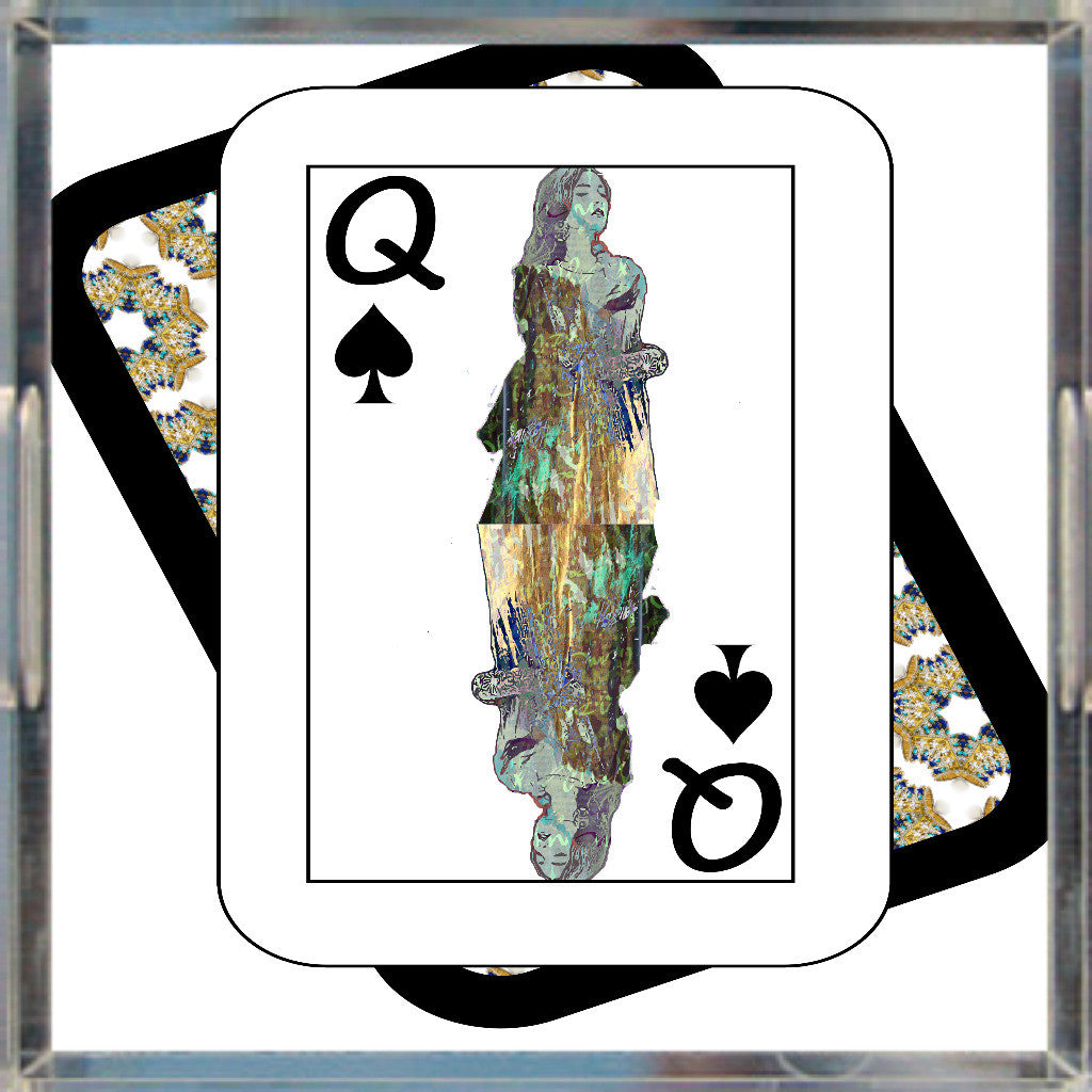 Play Your Hand...Queen Spade No. 3 Acrylic Tray