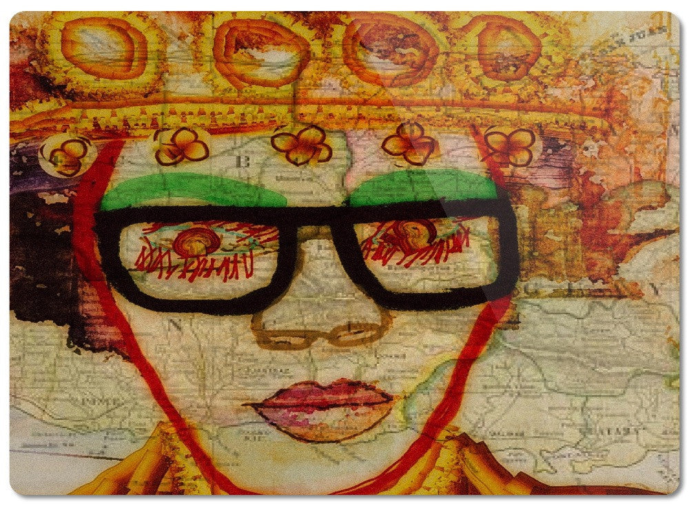 Been Around The World Glass Cutting Board