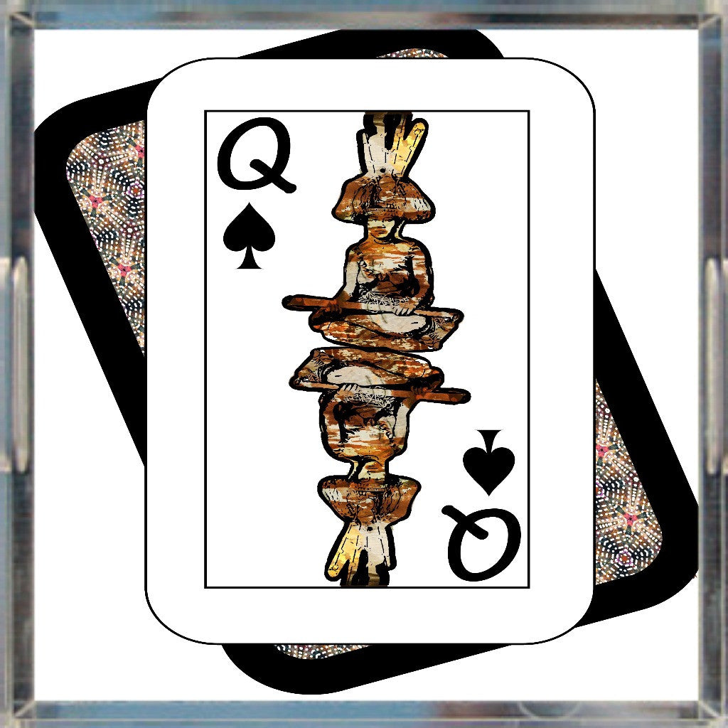 Play Your Hand...Queen Spade No. 4 Acrylic Tray