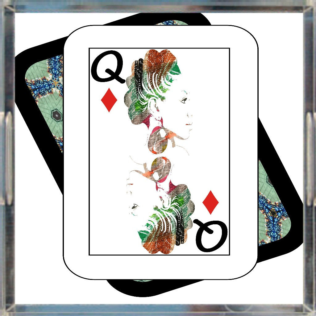 Play Your Hand...Queen Diamond No. 1 Acrylic Tray