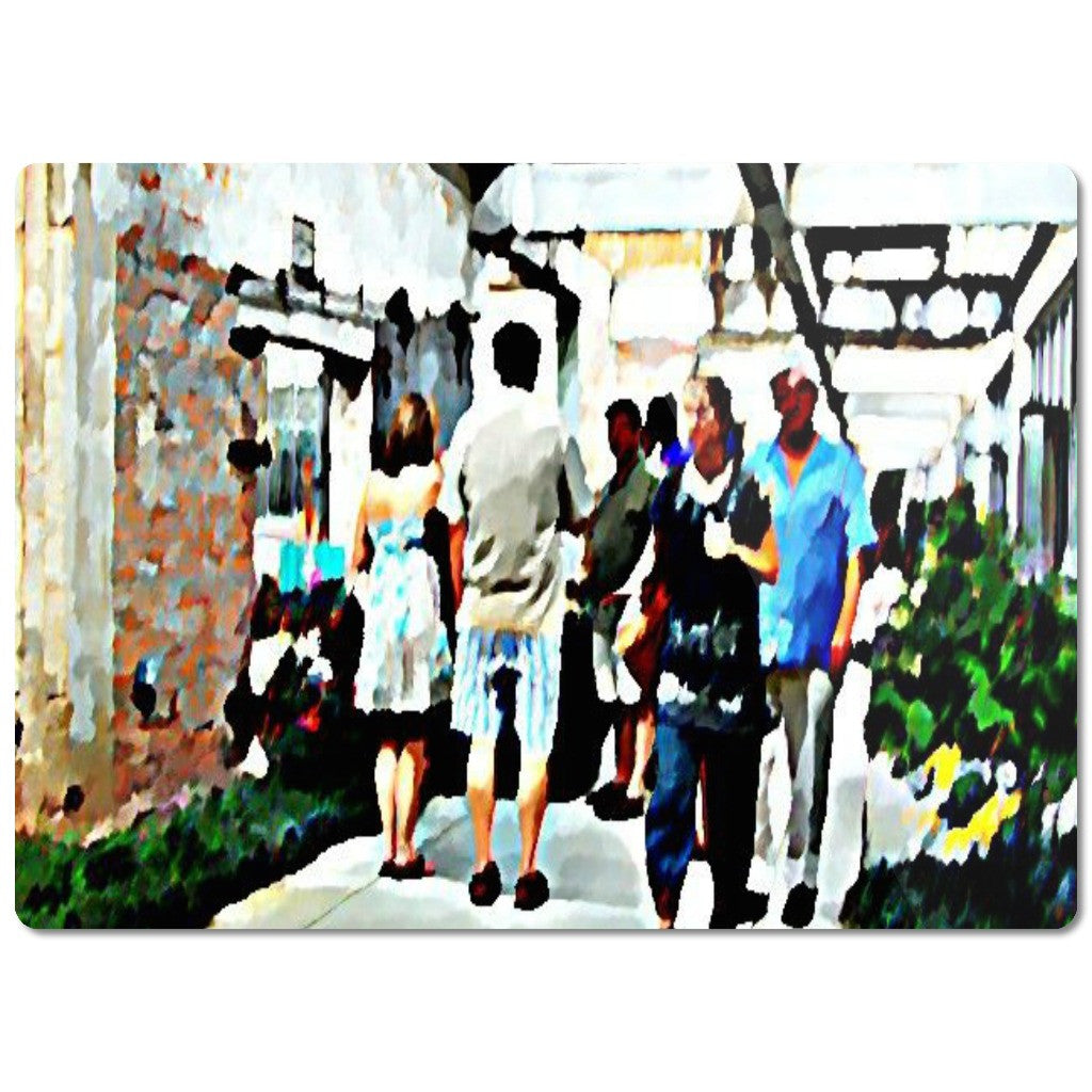 Street Scene No. 3 Glass Cutting Board