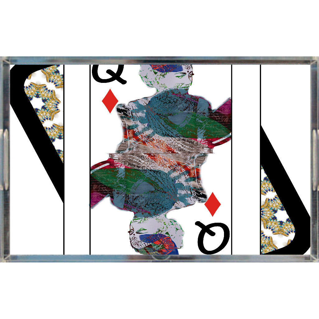 Play Your Hand...Queen Diamond No. 3 Acrylic Tray