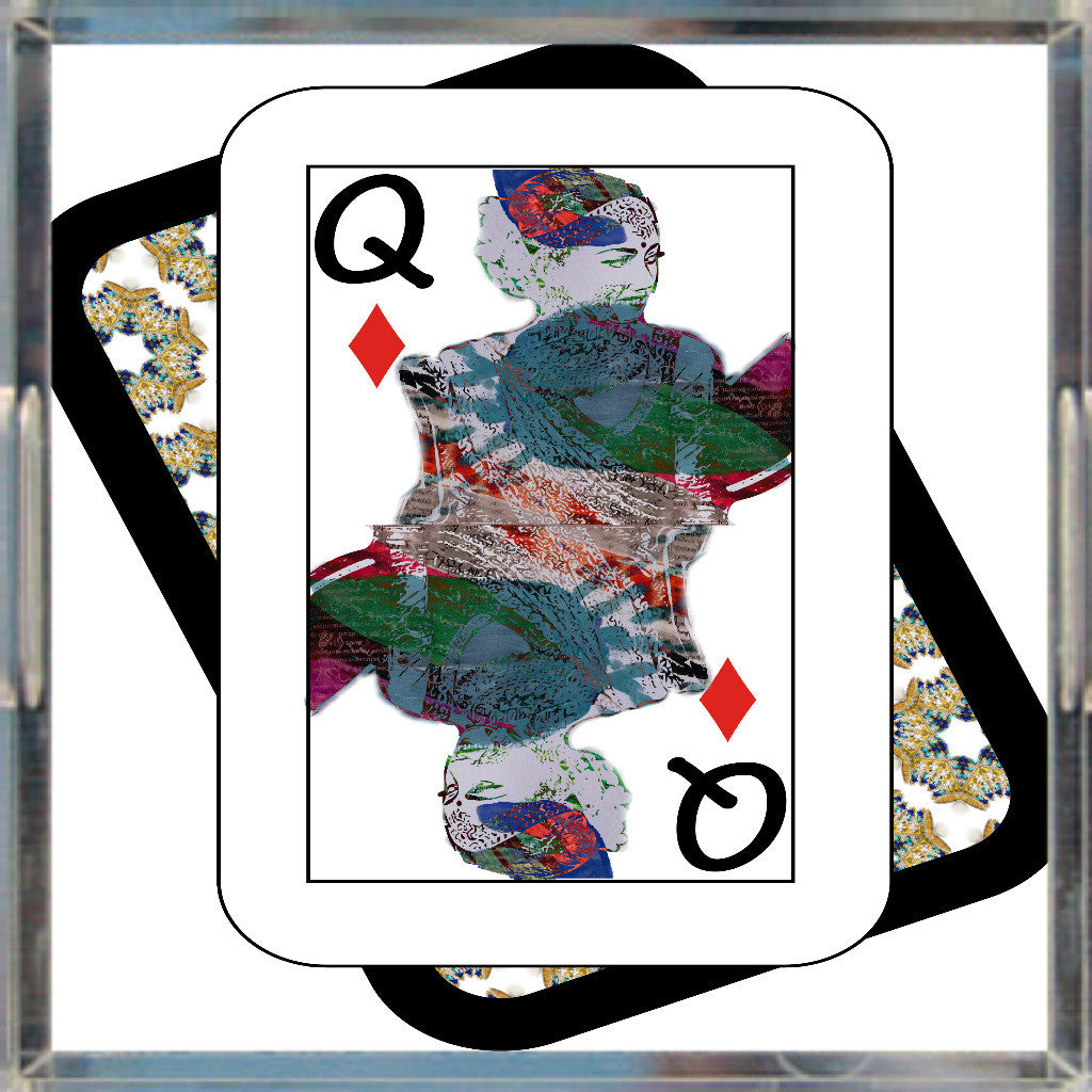 Play Your Hand...Queen Diamond No. 3 Acrylic Tray