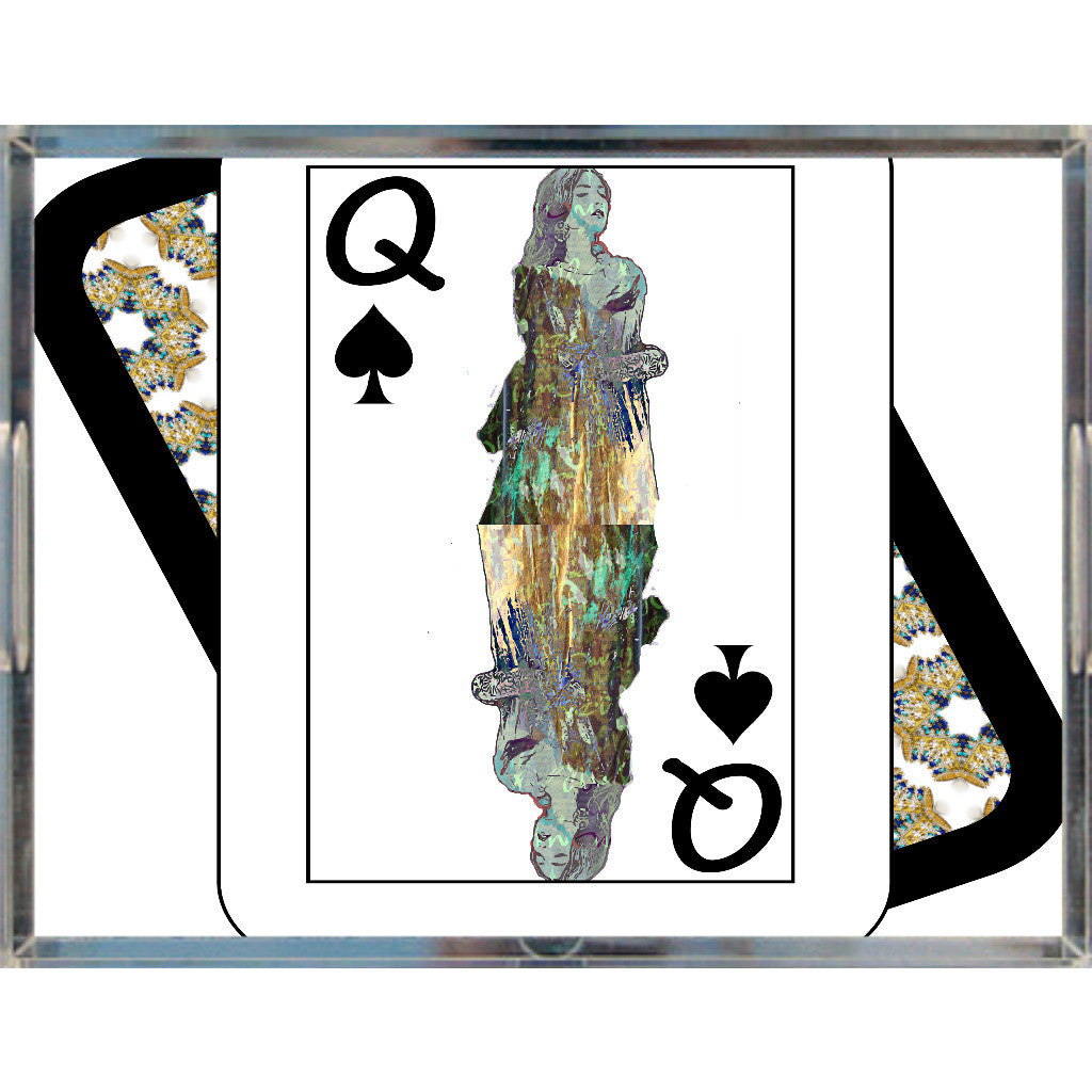 Play Your Hand...Queen Spade No. 3 Acrylic Tray