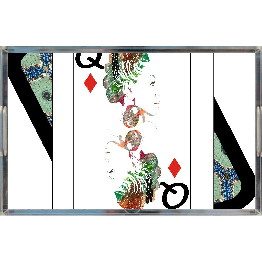 Play Your Hand...Queen Diamond No. 1 Acrylic Tray