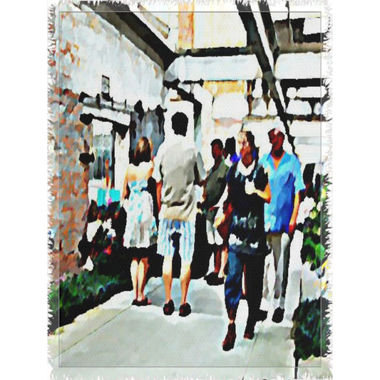 Street Scene No. 3 Woven Blanket