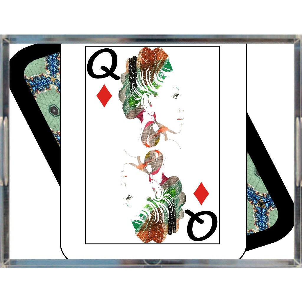 Play Your Hand...Queen Diamond No. 1 Acrylic Tray