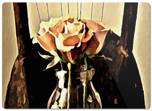 A Rose is Still a Rose Glass Cutting Board