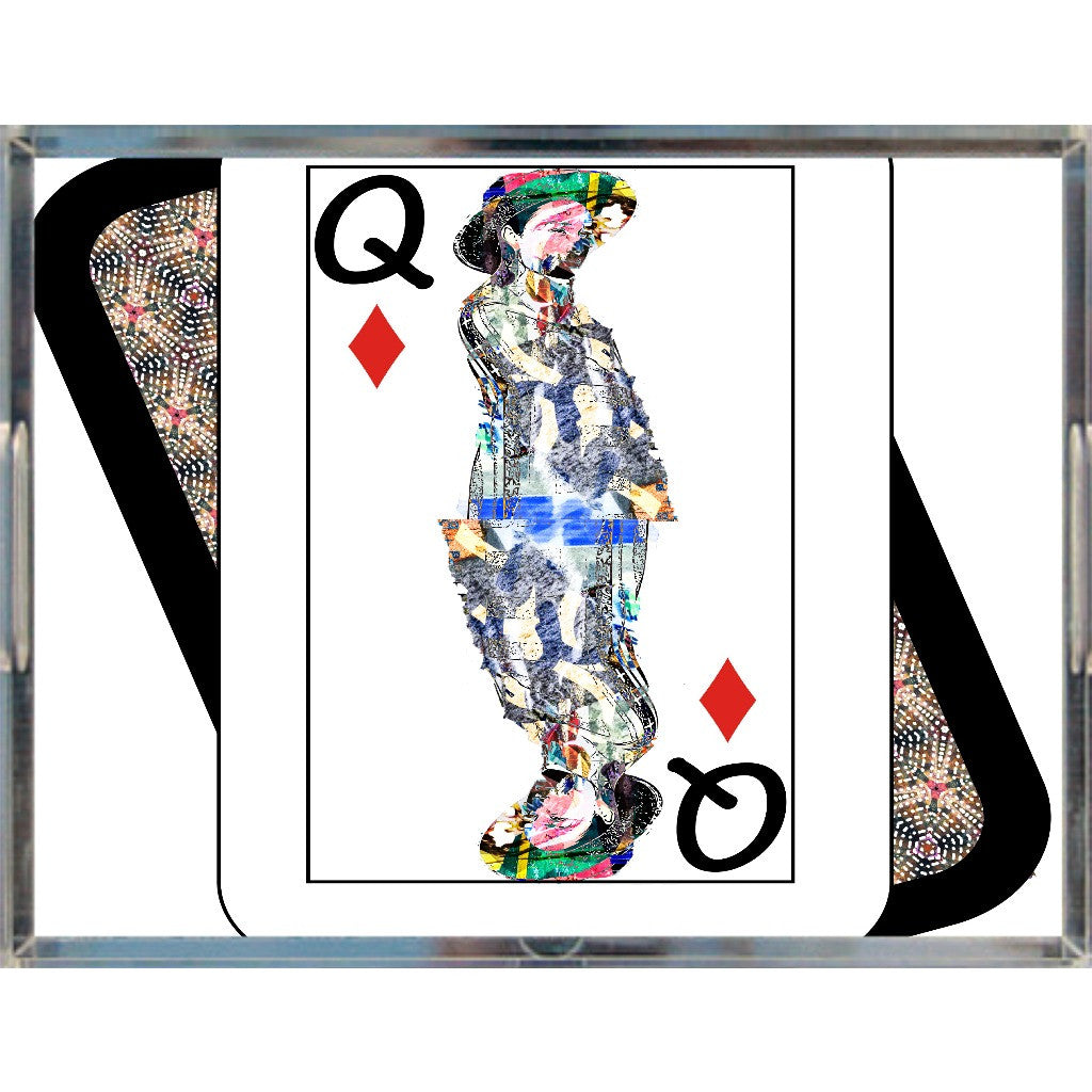 Play Your Hand...Queen Diamond No. 4 Acrylic Tray