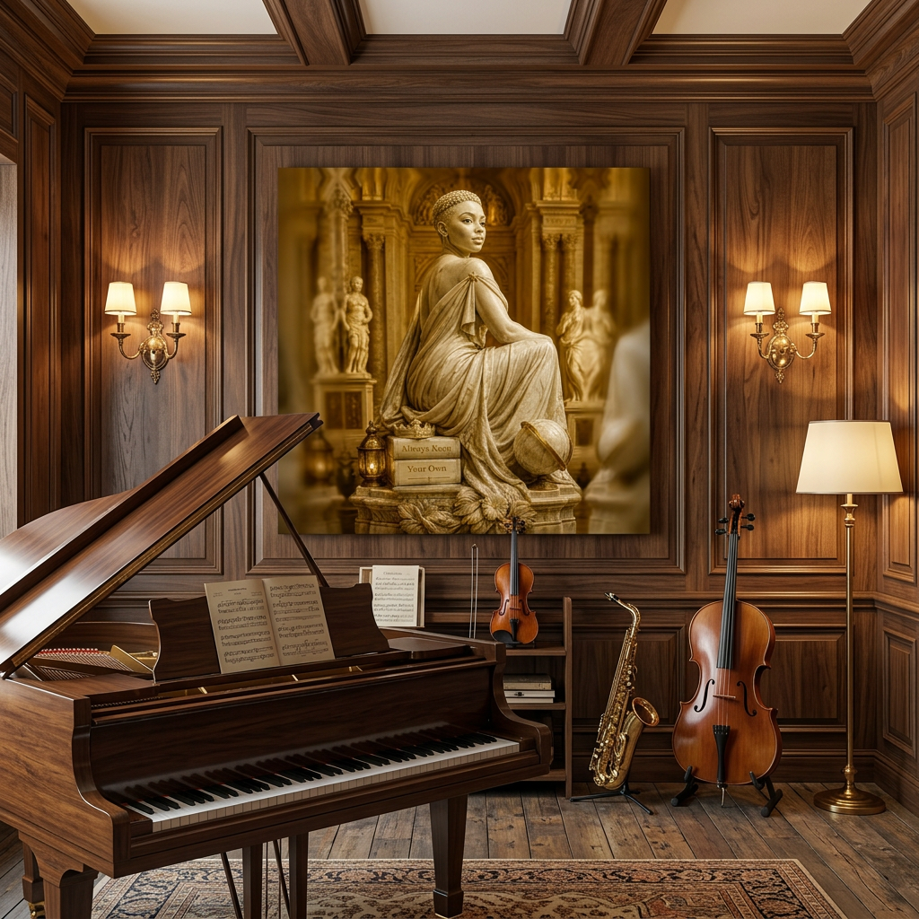 Always Keep Your Own Wrapped Canvas Wall Art | Short Fade Marble Statue Art