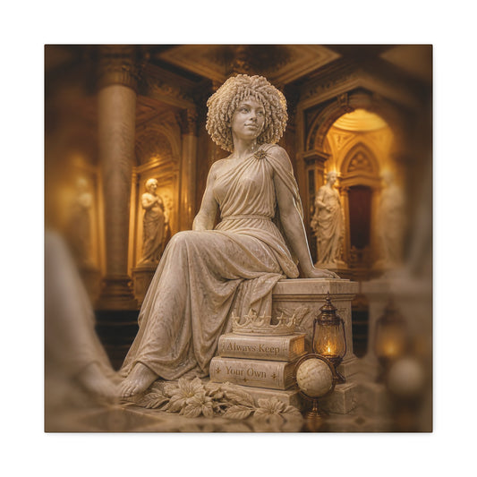 Always Keep Your Own Wrapped Canvas Wall Art | Curly Afro Marble Statue Art
