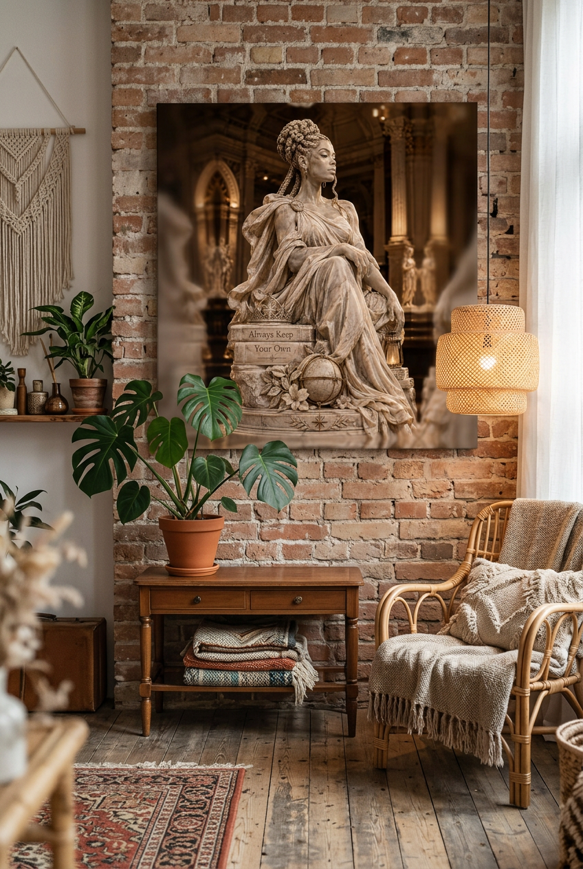 Always Keep Your Own - Braided Updo Marble Statue