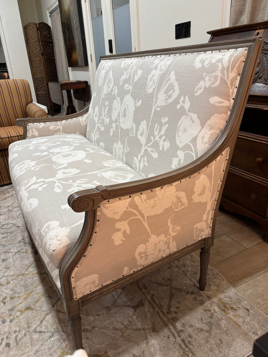 Lee Industries French Style Floral Print Linen Loveseat