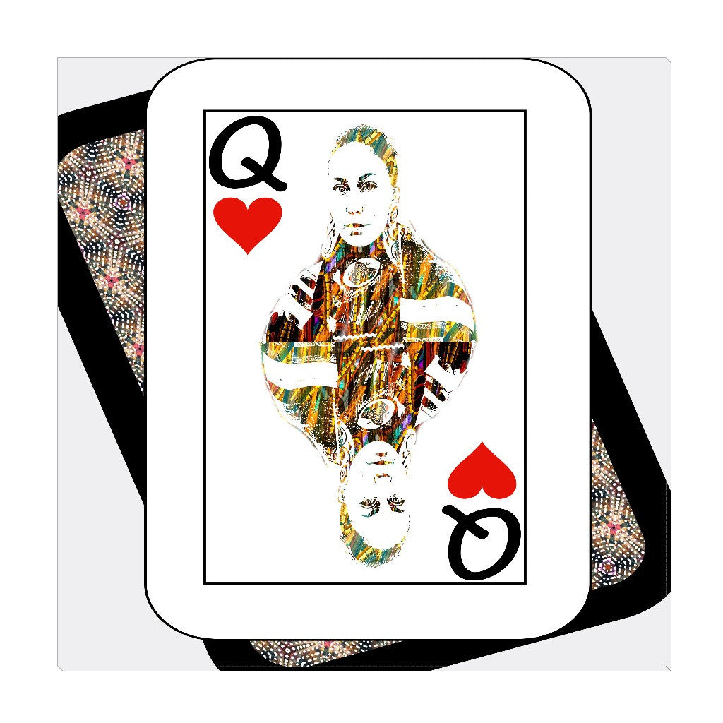 Play Your Hand...Queen Heart No. 4 Wrapped Canvas