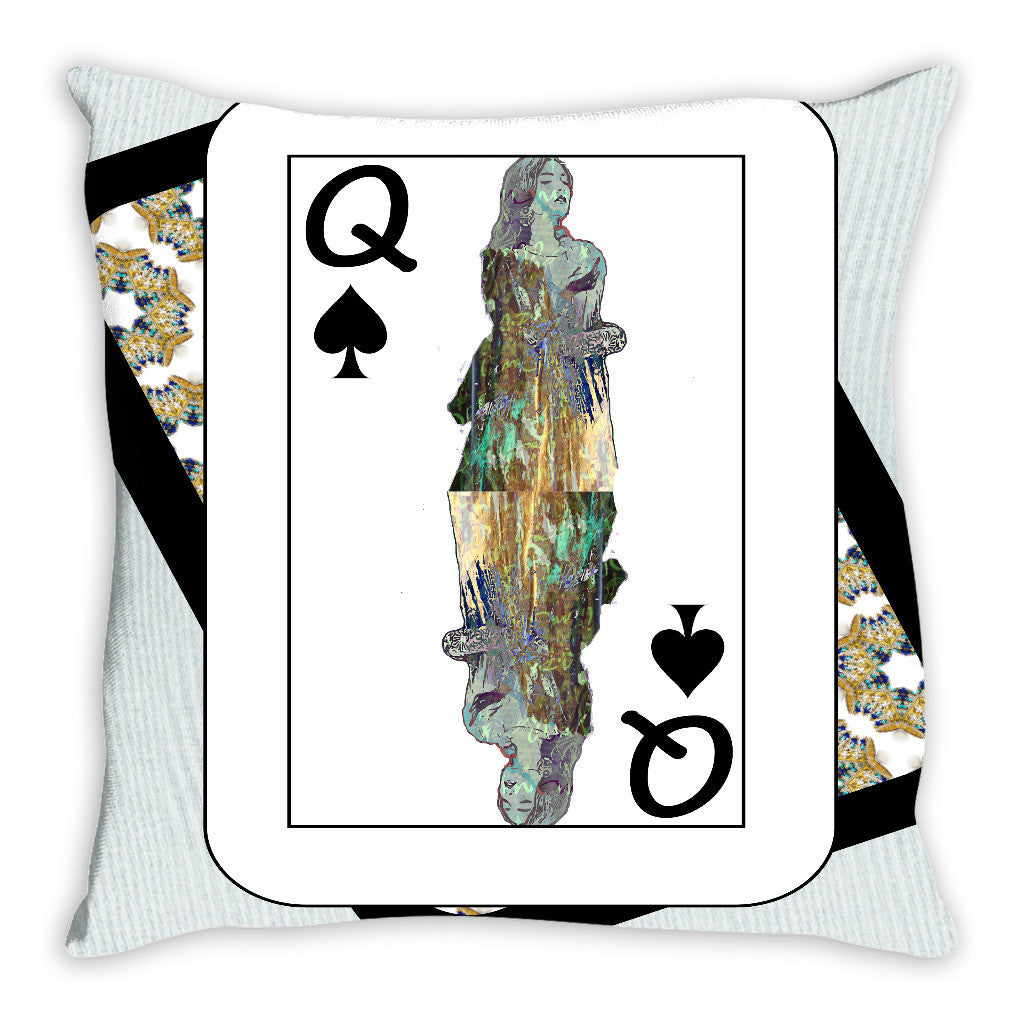 Play Your Hand...Queen Spade No. 3 Throw Pillow