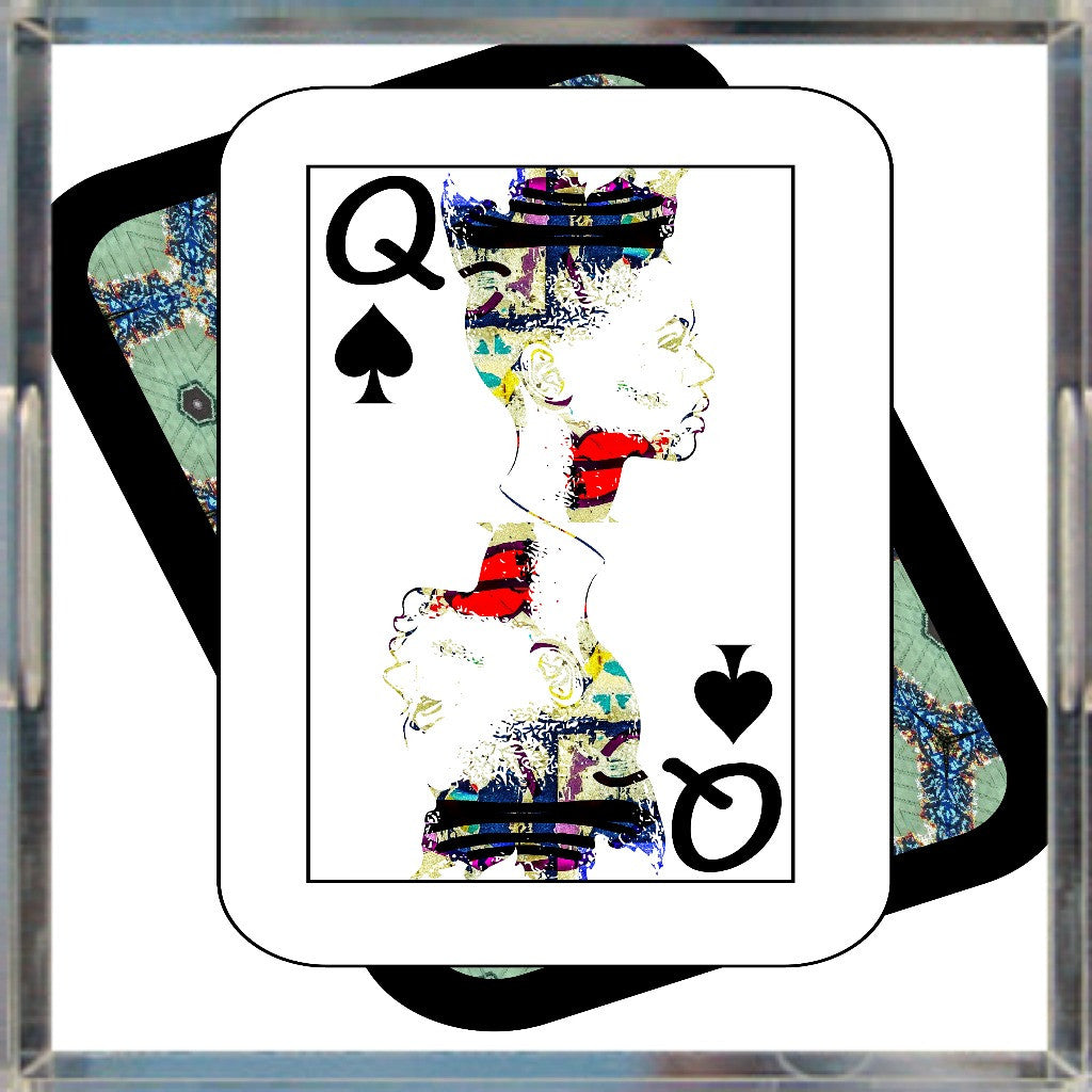 Play Your Hand...Queen Spade No. 1 Acrylic Tray