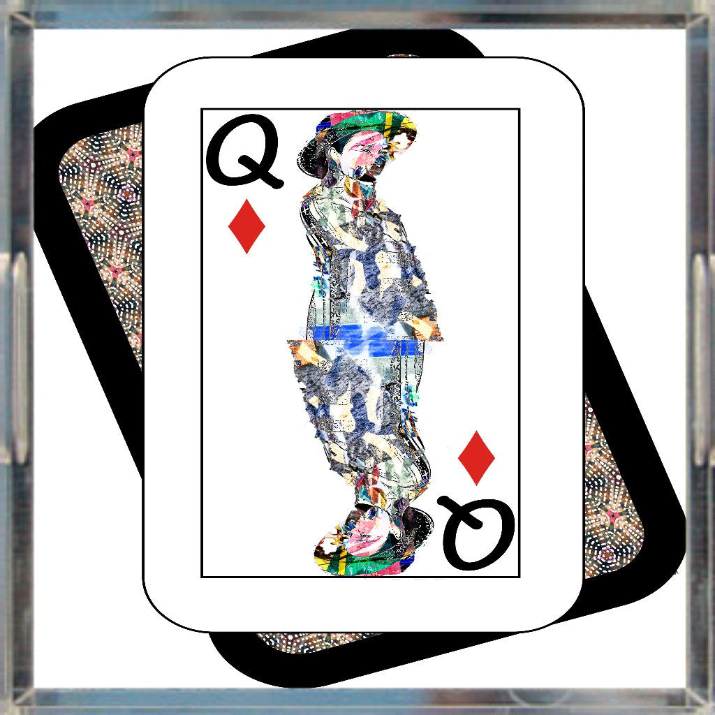 Play Your Hand...Queen Diamond No. 4 Acrylic Tray