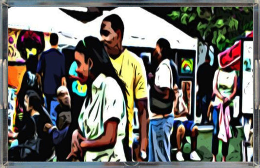 Street Scene No. 2 Acrylic Tray