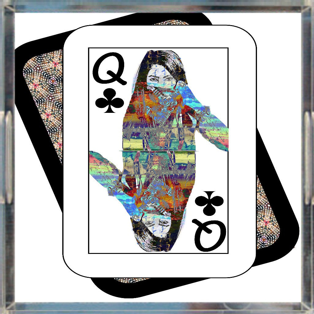 Play Your Hand...Queen Club No. 4 Acrylic Tray