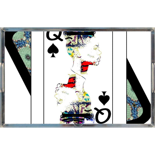 Play Your Hand...Queen Spade No. 1 Acrylic Tray