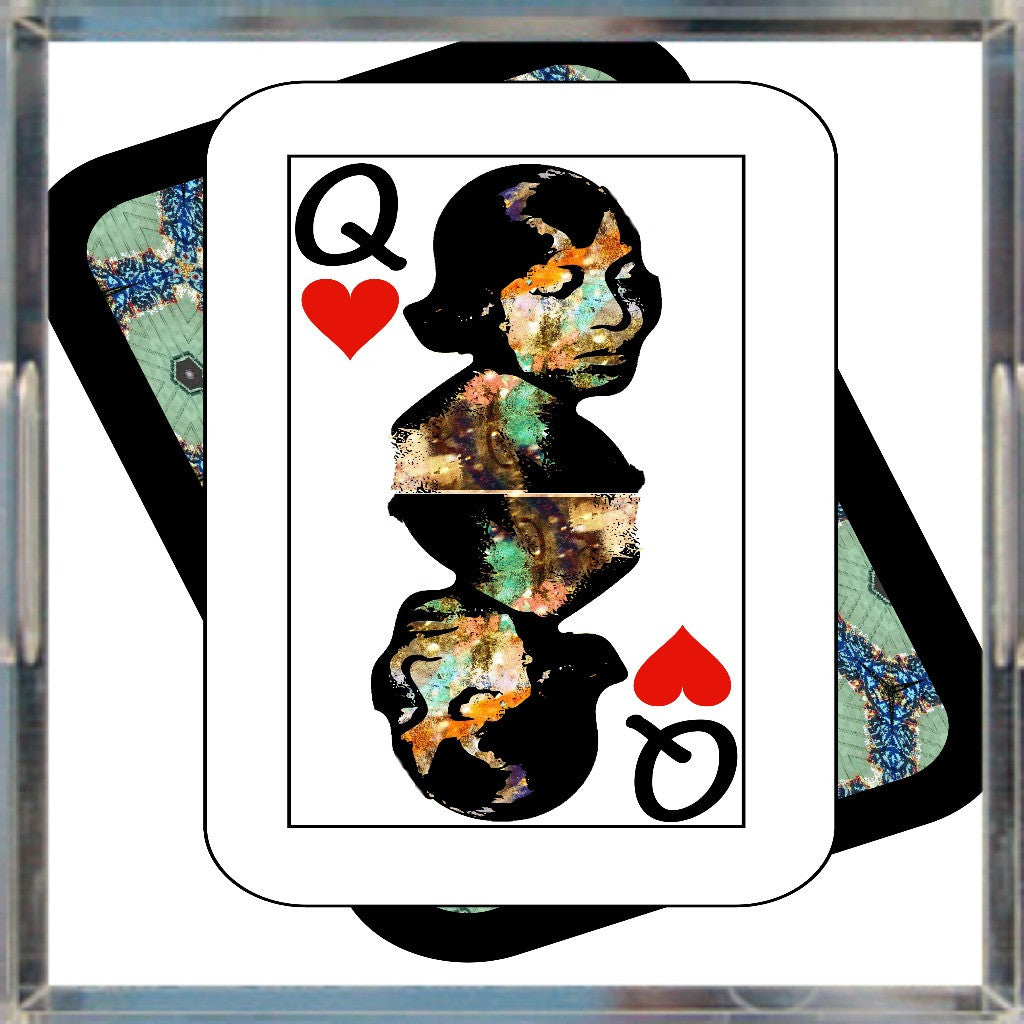 Play Your Hand...Queen Heart No. 1 Acrylic Tray