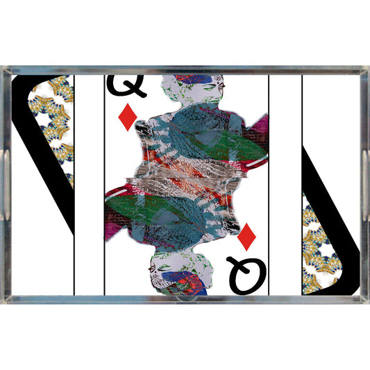 Play Your Hand...Queen Diamond No. 3 Acrylic Tray