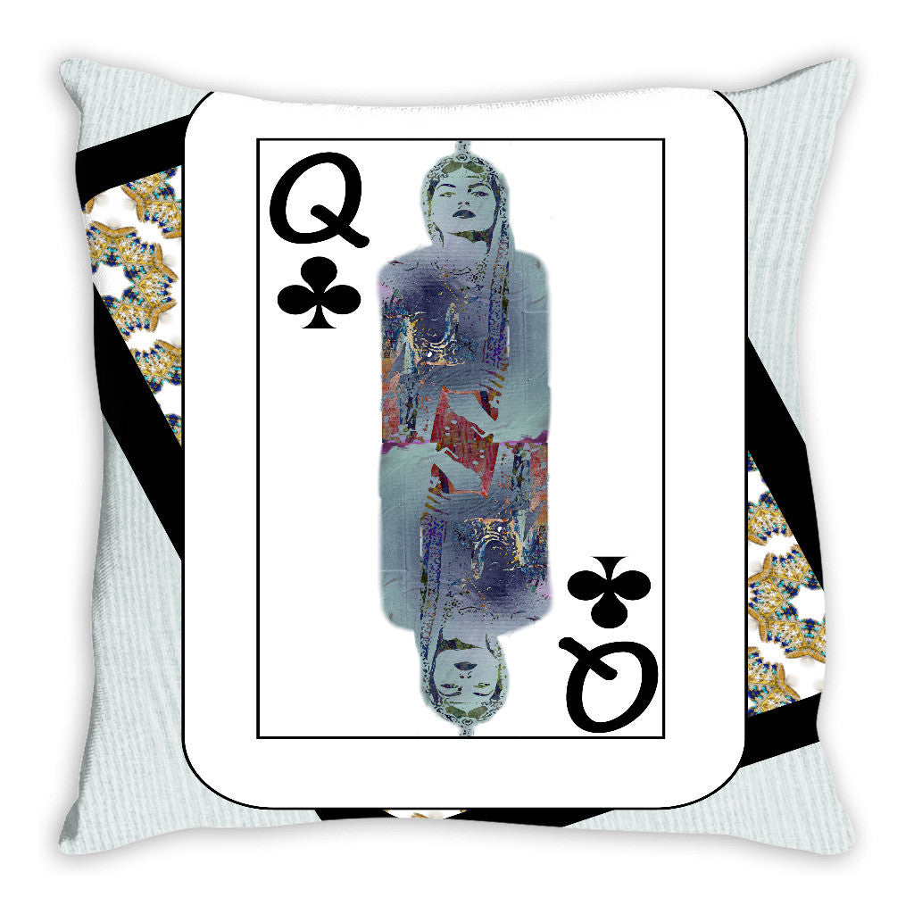 Play Your Hand...Queen Club No. 3 Throw Pillow