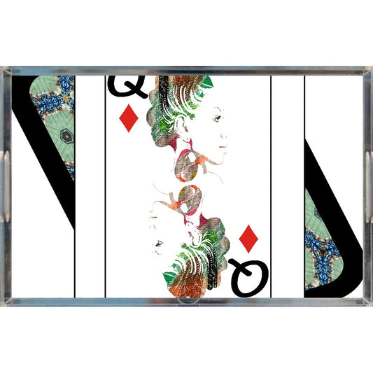 Play Your Hand...Queen Diamond No. 1 Acrylic Tray