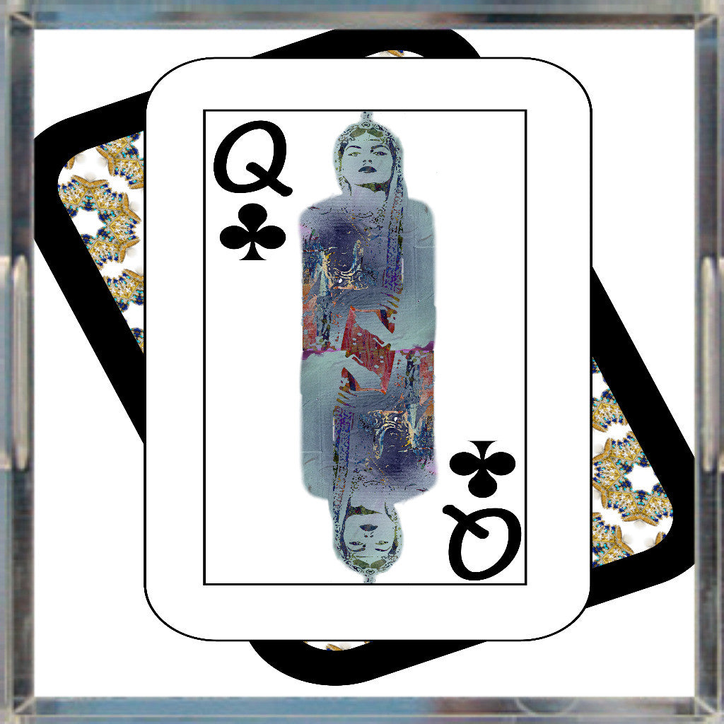 Play Your Hand...Queen Club No. 3 Acrylic Tray